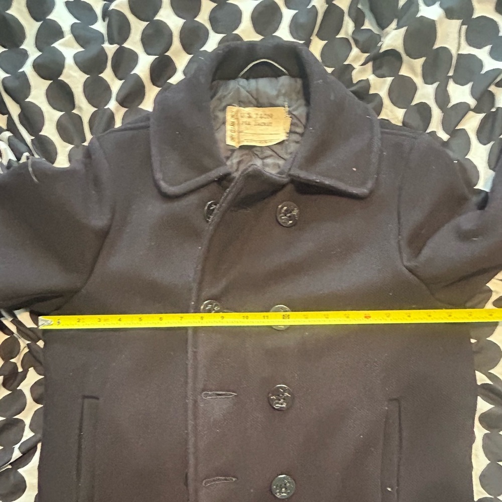 Schott NYC U.S 740N classic melton wool navy Pea Coat men’s size 38 USA vintage - Picture 10 of 12